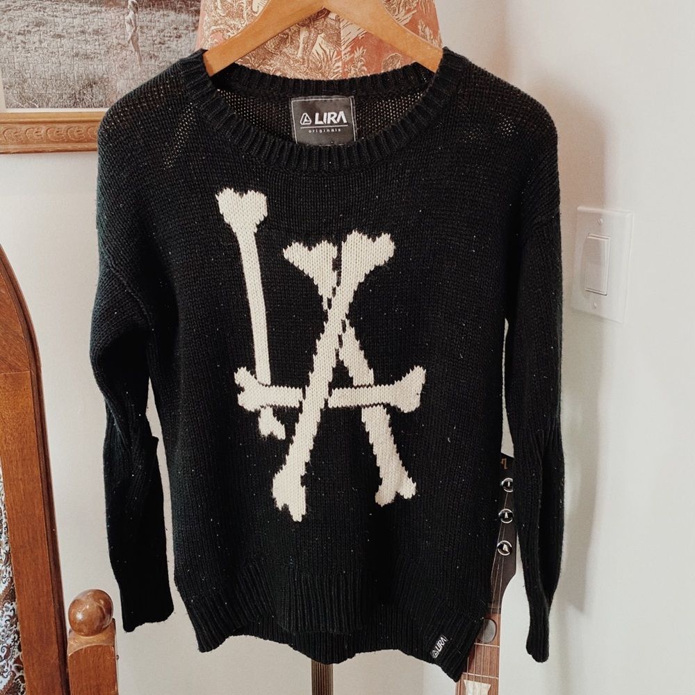 LA Bones Black Knit Women’s  Sweater- S/M